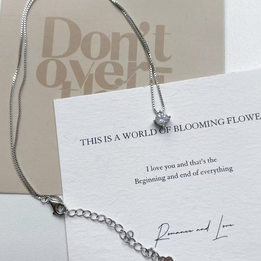 Exquisite 925 Silver Diamond Necklace – Crafted for Timeless Sophistication